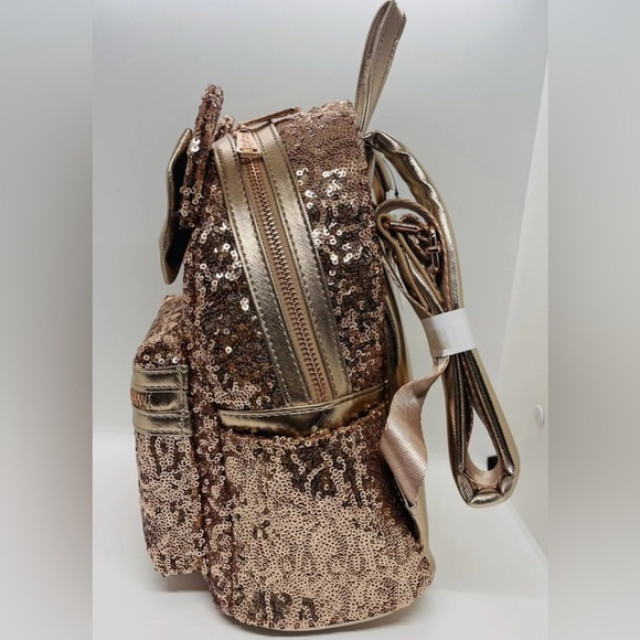 Loungefly Rose Sequins Minnie Mouse Mini Backpack NWT - Picture 4 of 5